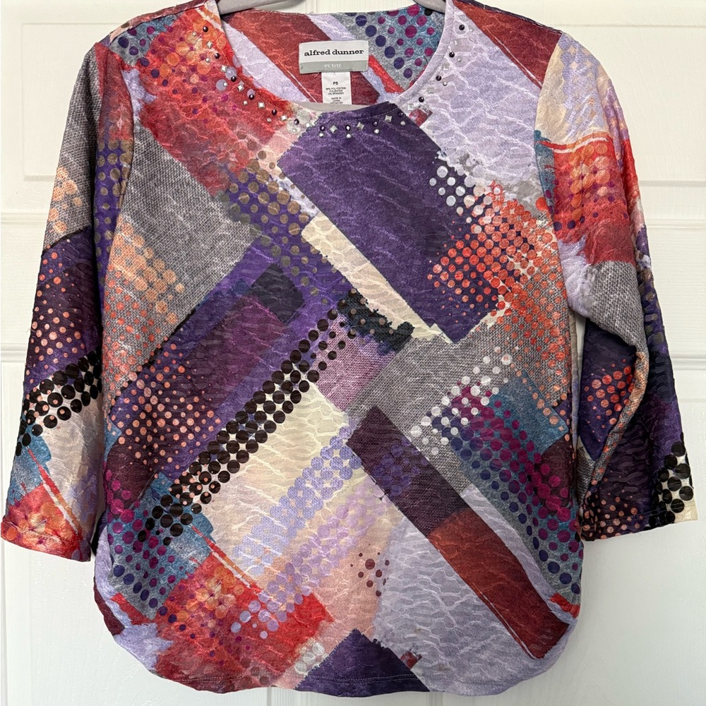 Alfred Dunner Colorful Geometric Blouse